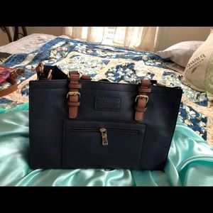 Navy leather purse